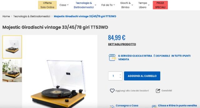 Nuovo giradischi offerta