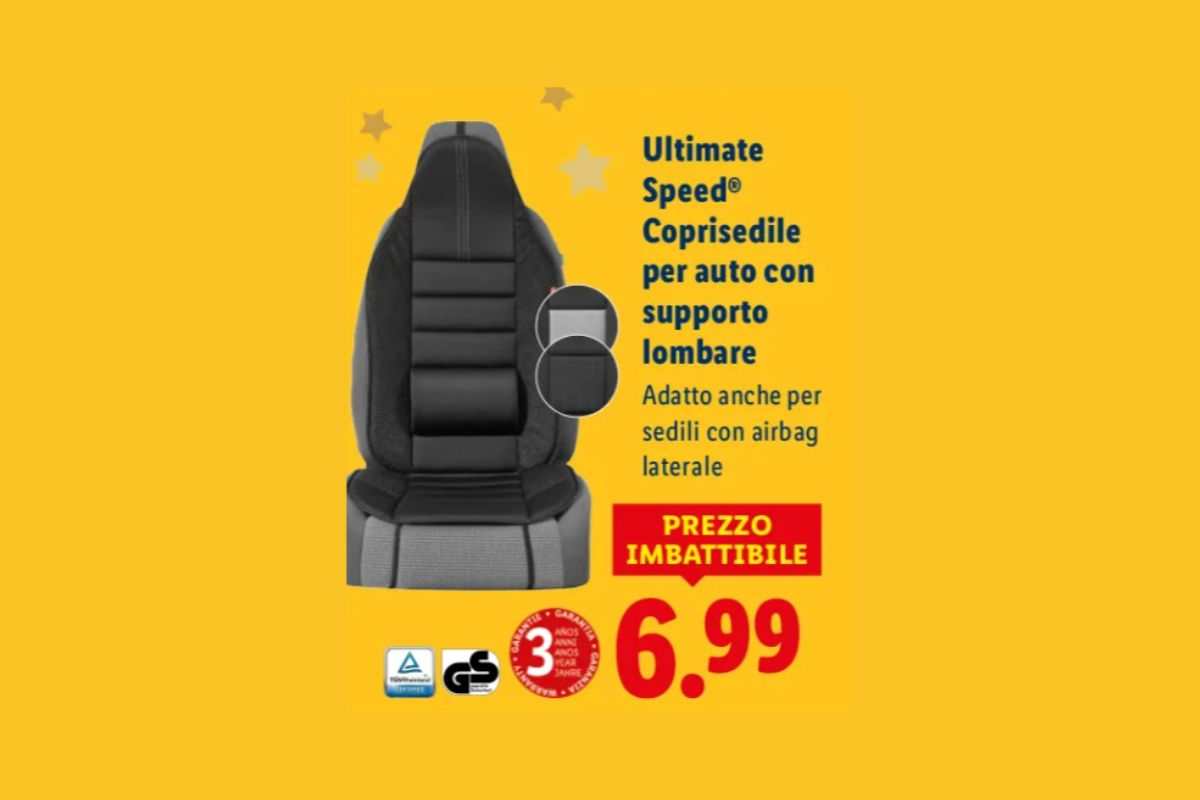 sedile auto con supporto lombare lidl